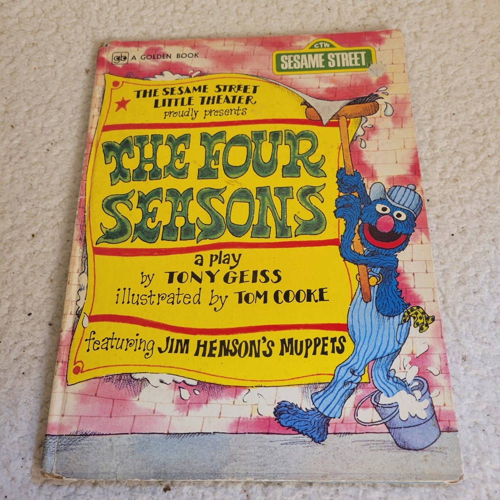 Vintage 1980 Sesame Street The Four Seasons Golden Book Jim Henson Muppets Grove
